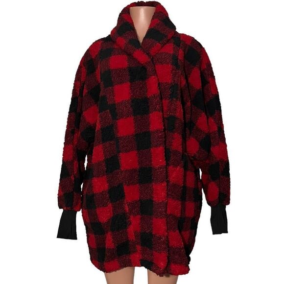 BumbleBella by Jill Martin Petite Sherpa Shawl Collar Button Lounger - Picture 3 of 5